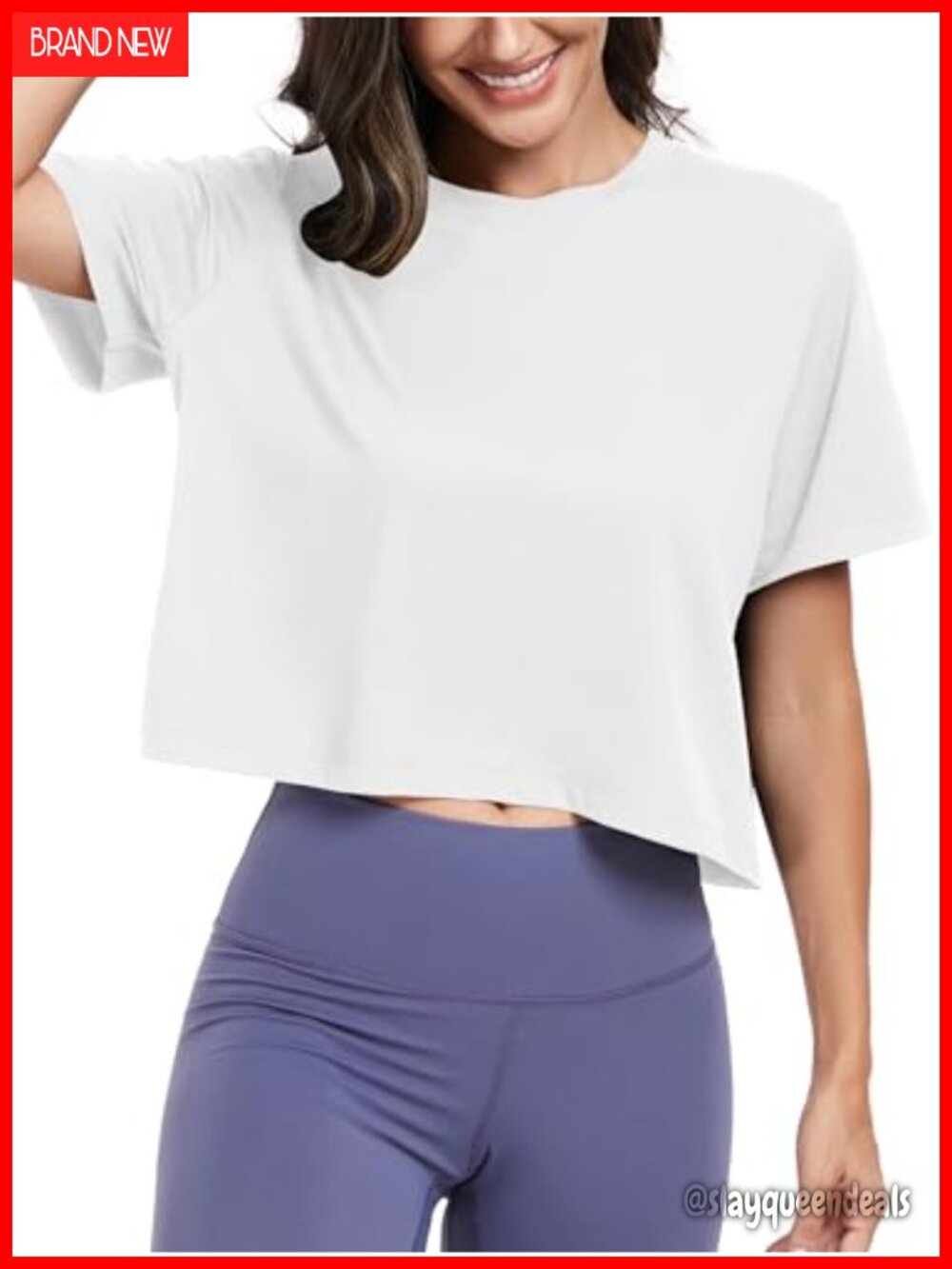 Loose Fit Workout Crop Top UPF 50+ Athletic T-Shirt